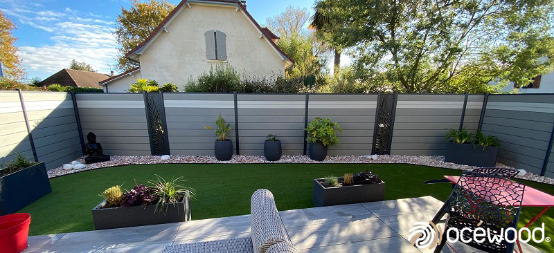 12 idées de clôture basalte, le nouveau gris - clôture bicolore - gris clair et gris foncé