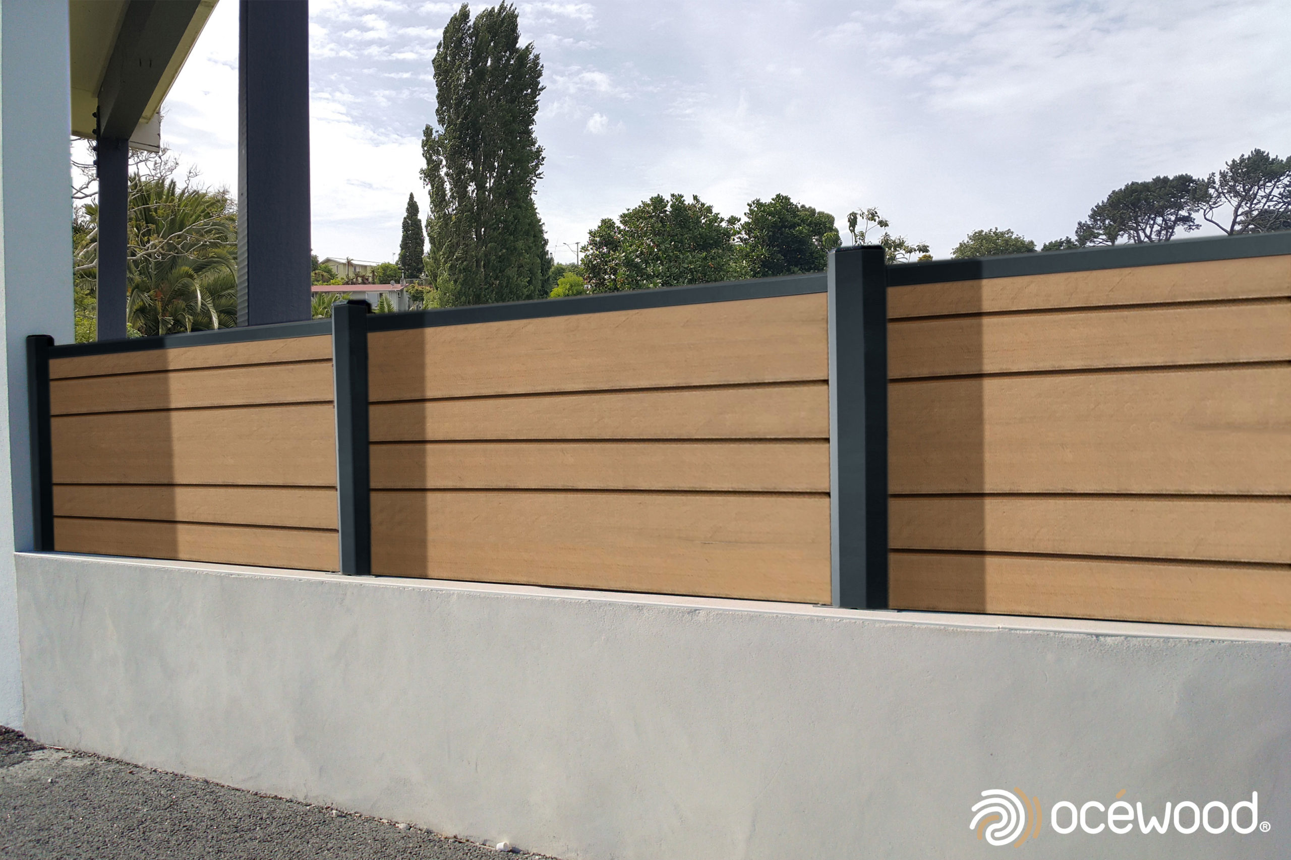 8 clôtures composites couleur bois - Ocewood