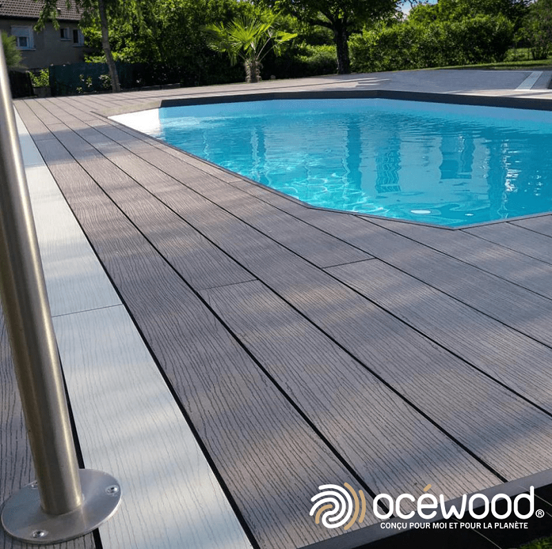 Plusieurs coloris de terrasse composite - avec piscine - Ocewood
