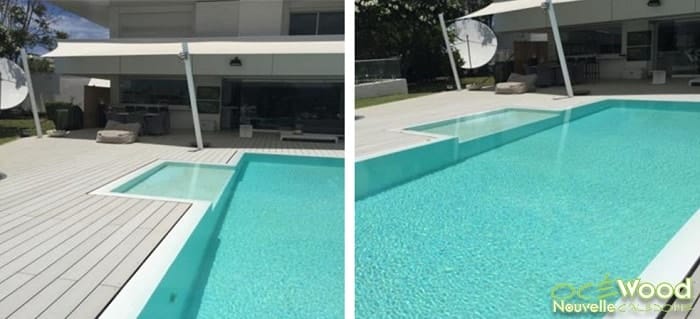 terrasse plage de piscine composite